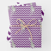 African Violet Safari Chevron met Pop Art Giraffe Inpakpapier Vel (In situ)