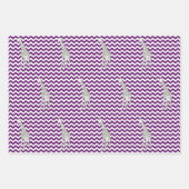 African Violet Safari Chevron met Pop Art Giraffe Inpakpapier Vel (Voorkant)