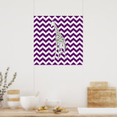 African Violet Safari Chevron met Pop Art Giraffe Poster (Keuken)