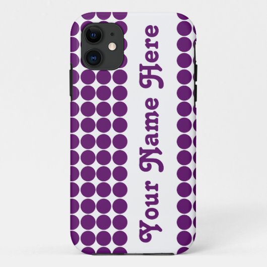 African Violet Safari Dot met naam Case-Mate iPhone Case (Achterkant)