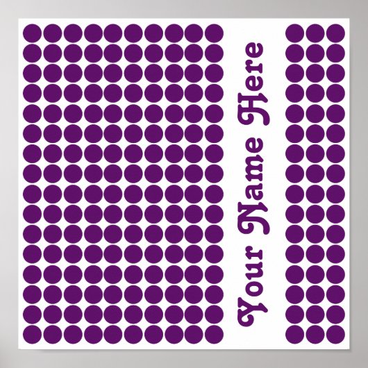 African Violet Safari Dot met naam Poster (Voorkant)