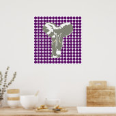 African Violet Safari Dot with Pop Art Elephant Poster (Keuken)