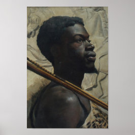 African Warrior door Walter Scott Boyd Poster