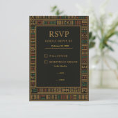 African Wedding Gold Kente Reservation Kaart (Staand voorkant)