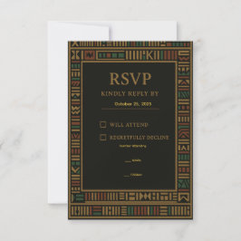 African Wedding Gold Kente Reservation Kaart