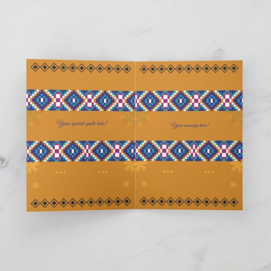 African Wedding Invitation | Gold & Kente Pattern  (Binnen)