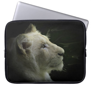 African White Lion Big Cat Wildlife Laptophoes Laptop Sleeve