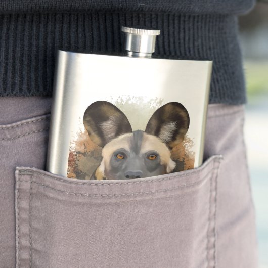 African Wild Dog Abstract Paint Splatter Wildlife Flacon (Voorbeeld)