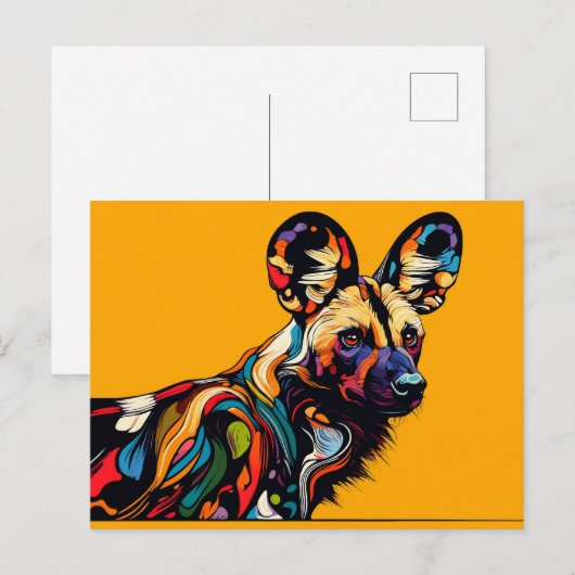 African Wild Dog Briefkaart (Voorkant / Achterkant)