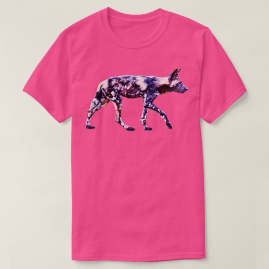 African Wild Dog Impressionist Kunstwerk voor Wild T-shirt (Design voorkant)