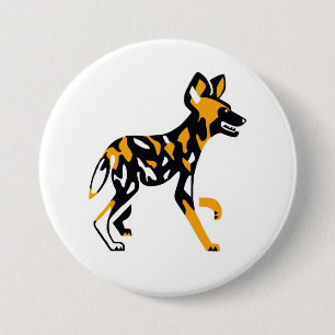 African wild dog - Kaapse jachthond - Natuur - Ronde Button 7,6 Cm