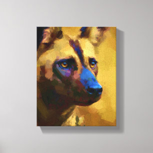 African Wild Dog Natuur Canvas Afdruk