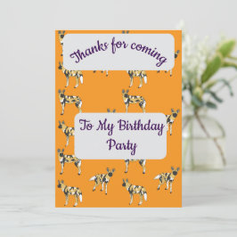 African Wild Dogs Thank you Card Kaart