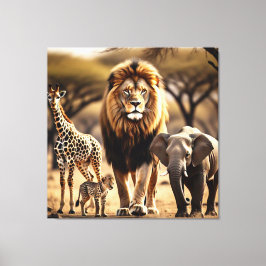 African Wildlife Canvas Afdruk