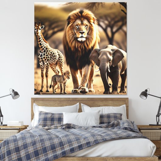 African Wildlife Canvas Afdruk (Insitu (Slaapkamer))