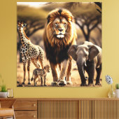 African Wildlife Canvas Afdruk (Insitu (Woonkamer))