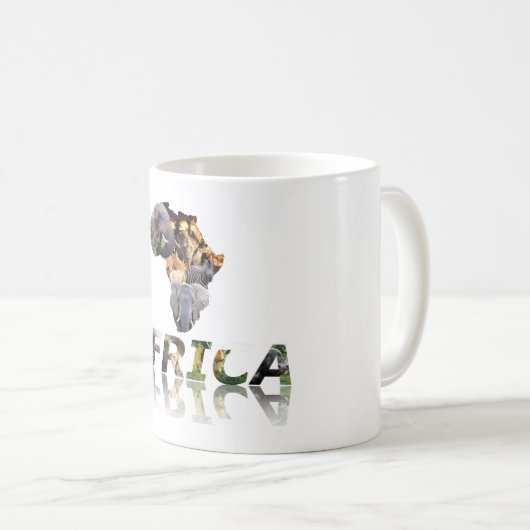 African Wildlife Continent Africa Collage Mirror Koffiemok (Voorkant rechts)