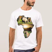 African Wildlife Continent Hyena, Rhino, Giraffe T-shirt (Voorkant)