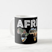 African Wildlife Continent White Trio Collage Koffiemok (Voorkant links)