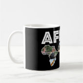 African Wildlife Continent White Trio Collage Koffiemok (Links)
