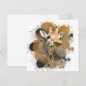 African Wildlife Giraffe Abstracte Verf Splatter (Voorkant / Achterkant)