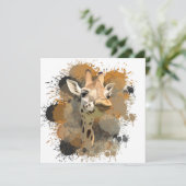 African Wildlife Giraffe Abstracte Verf Splatter (Staand voorkant)