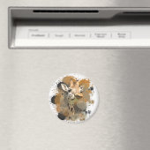 African Wildlife Giraffe Abstracte Verf Splatter Magneet (Insitu (Vaatwasser))