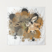 African Wildlife Giraffe Abstracte Verf Splatter Wandkleed (Voorkant (horizontaal))