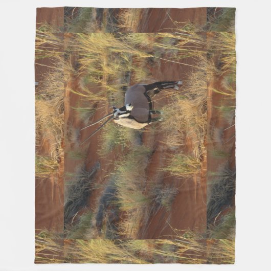 African Wildlife Oryx Antelope Sand Dune Savannah Fleece Deken (Voorkant)