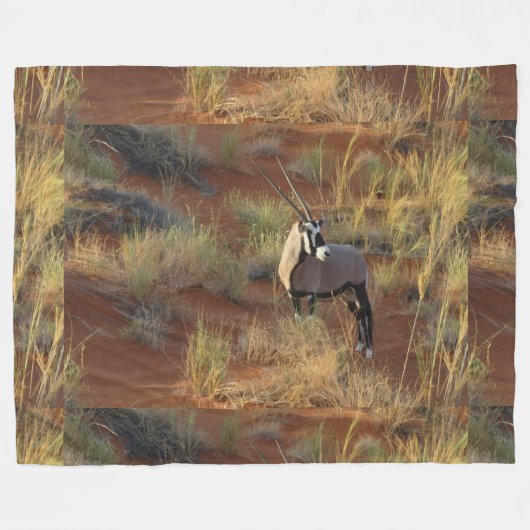 African Wildlife Oryx Antelope Sand Dune Savannah Fleece Deken (Voorkant (Horizontaal))