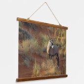 African Wildlife Oryx Antelope Sand Dune Savannah Hangend Wandkleed (Gebogen)