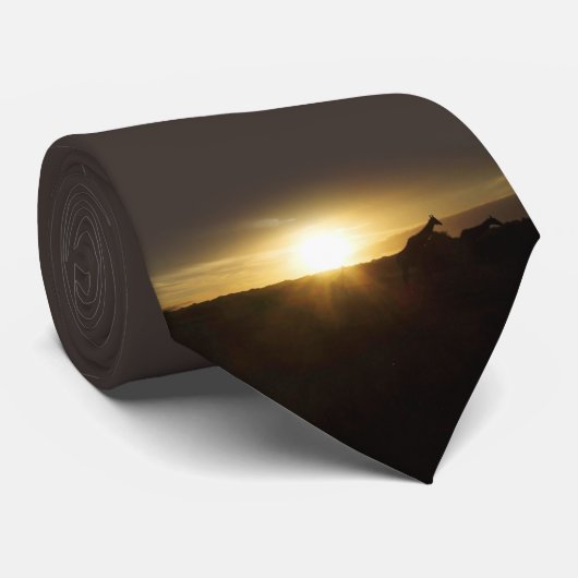 African Wildlife Photography Giraffe Sunset Stropdas (Opgerold)