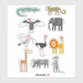 African Wildlife Safari Animal Sticker (Vel)
