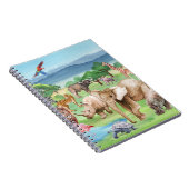 African Wildlife: Savannah Waterverf Wallpaper. Notitieboek (Rechterzijde)