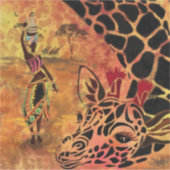 African Woman en Giraffe Sticker (Voorkant)