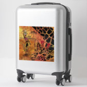 African Woman en Giraffe Sticker (Koffer)