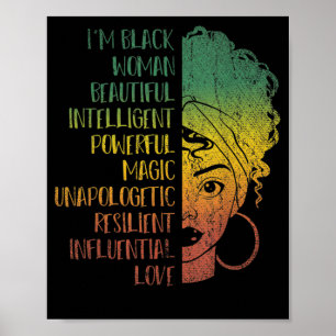 African Woman Girls Gift Melanin Pride Black Histo Poster