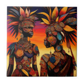 African Woman Keramische Tegel Tegeltje (Voorkant)