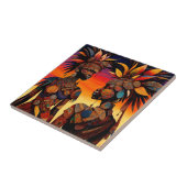 African Woman Keramische Tegel Tegeltje (Zijkant)