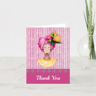 African Woman Thank You Card Bedankkaart