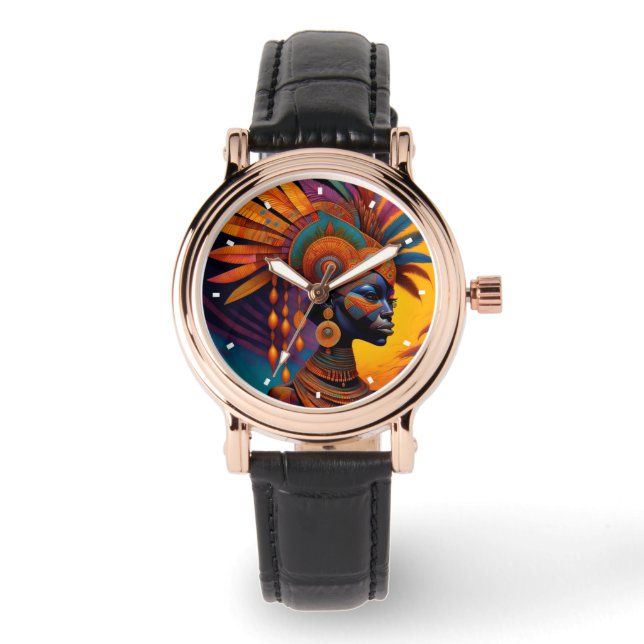 African Woman Watch Horloge (Voorkant)
