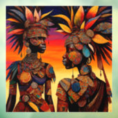 African Woman Window Cling Raamsticker (Vel 3)