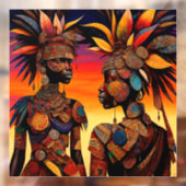 African Woman Window Cling Raamsticker (Vel 2)