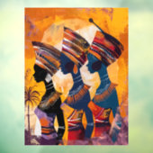 African Woman Window Cling Raamsticker (Vel 3)