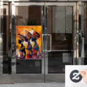 African Woman Window Cling Raamsticker (Kantoordeur)