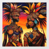 African Woman Window Cling Raamsticker (Vel)