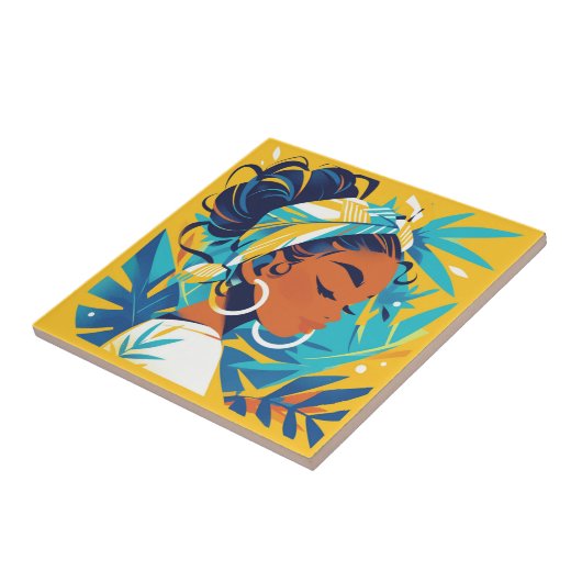 African Women Tile Tegeltje (Zijkant)