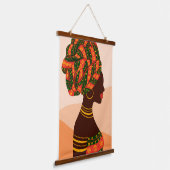 African Women Wood Topped Wall Tapestry Hangend Wandkleed (Gebogen)