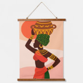 African Women Wood Topped Wall Tapestry Hangend Wandkleed (Voorkant 2)