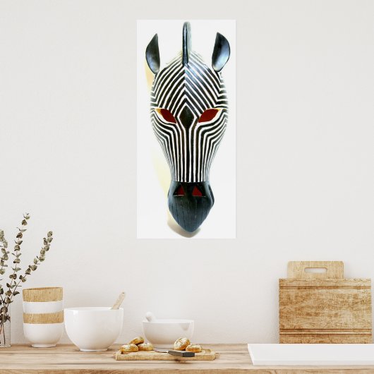 african zebra mask poster (Keuken)